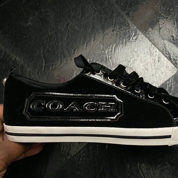 Coach Shoes - Velvet & Patent Leather Coach Sneakers